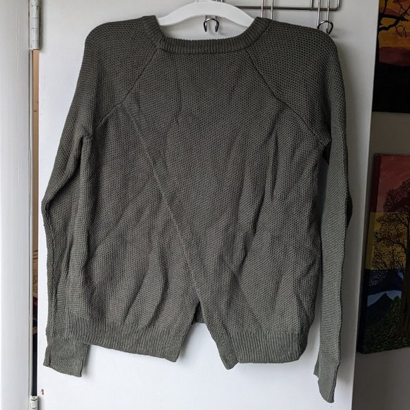 Madewell Chunky Waffle Knit Pullover Open Crisscross Back Sweater Size Small - Picture 4 of 8